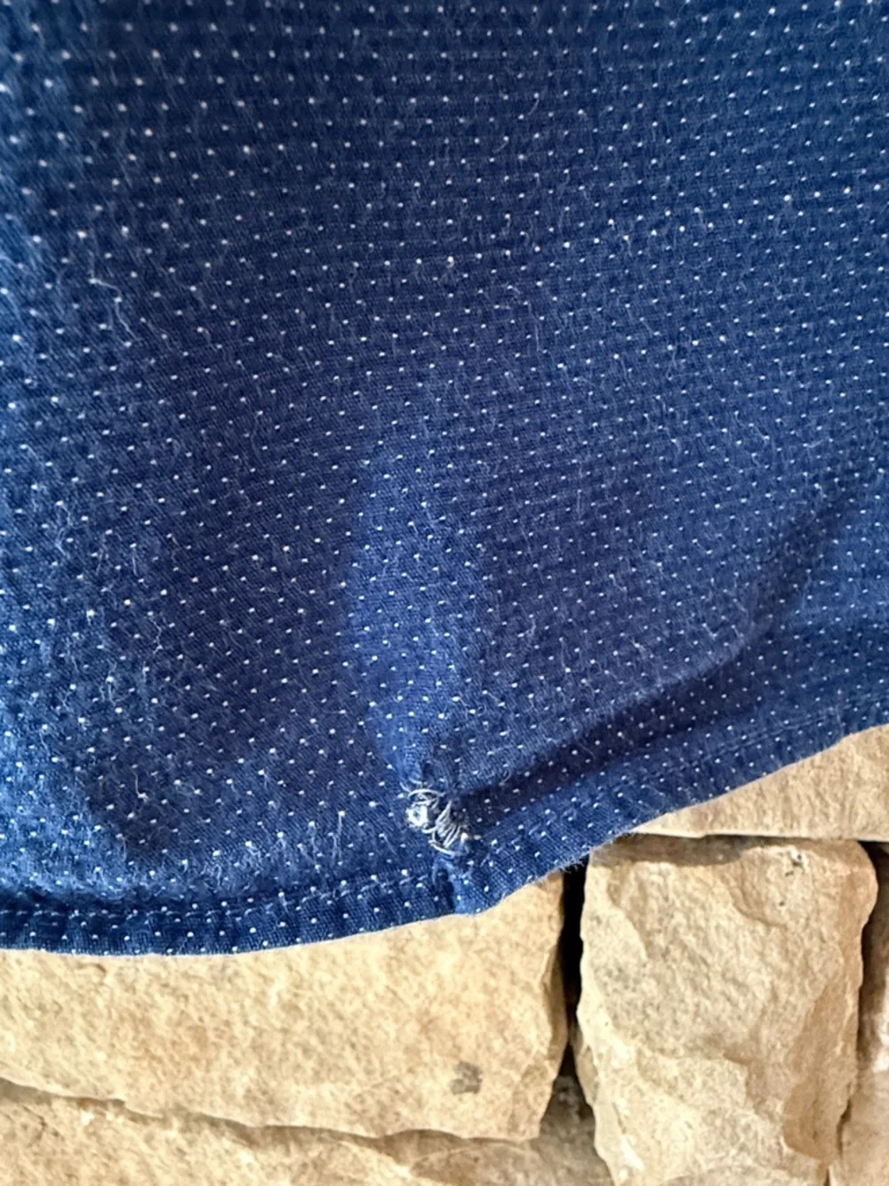 Mens Banana Republic Indigo Textured Long-Sleeve Button-Down Shirt, Tiny Flaw